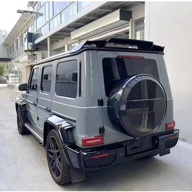 Suitable for 2019+ G-Class W463 W464 B-type Carbon Fiber 4-piece Set Engine Hood Roof Light Tire Cover Spoiler